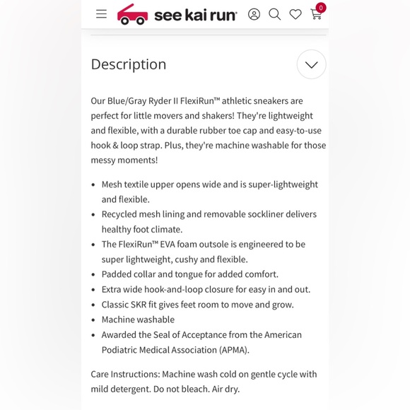 SEE KAI RUN Ryder FlexiRun Blue & Grey Toddler Kids Sneakers Velcro Tennis Shoes - Picture 16 of 16